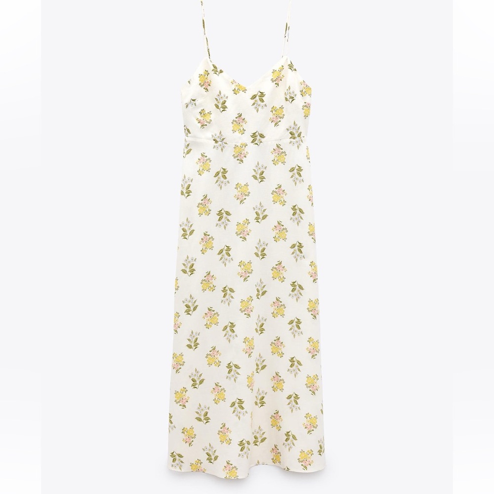 Zara Floral Printed Midi Dress